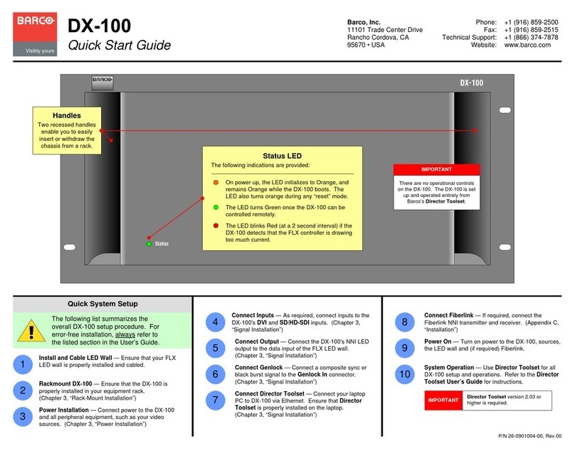 Barco DX-100 quick start guide
