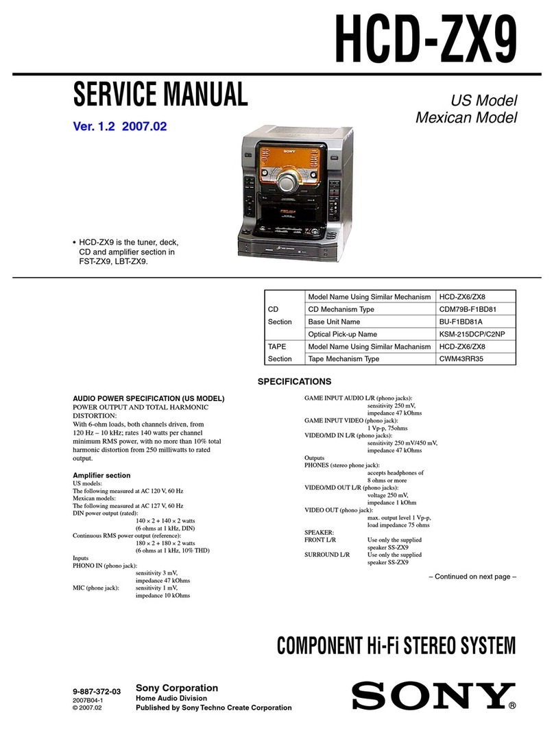 Sony HCD-ZX9 - Receiver Cd Service manual