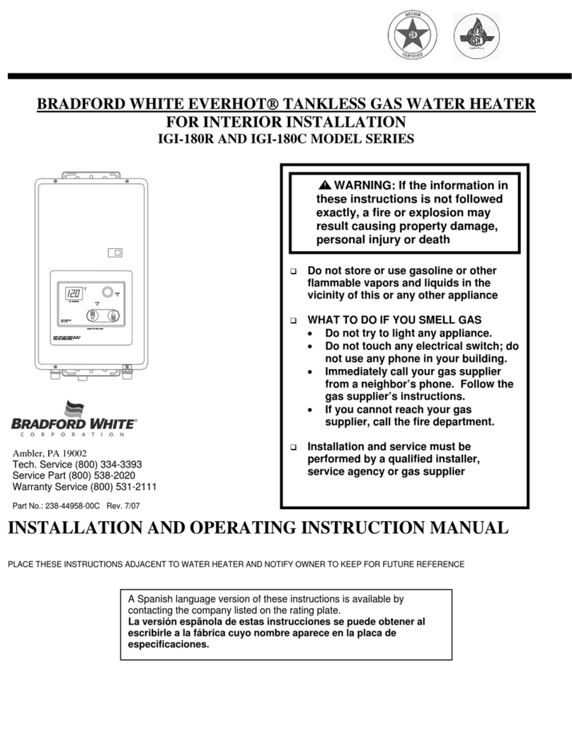 Bradford White EVERHOT IGI-180R Series Installation and operating instruction manual Bradford White EVERHOT IGI-180R Series Installation and operating instruction manual