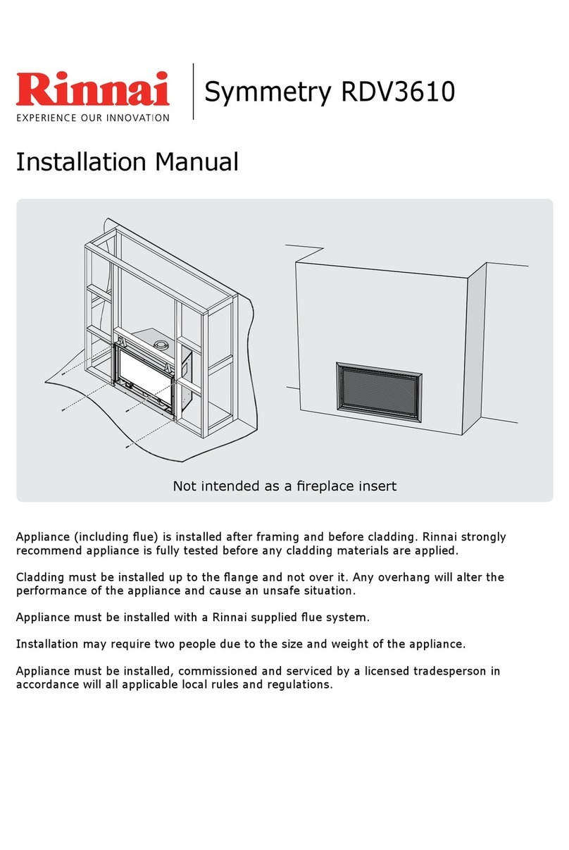 Rinnai Symmetry RDV3610 User manual Rinnai Symmetry RDV3610 User manual