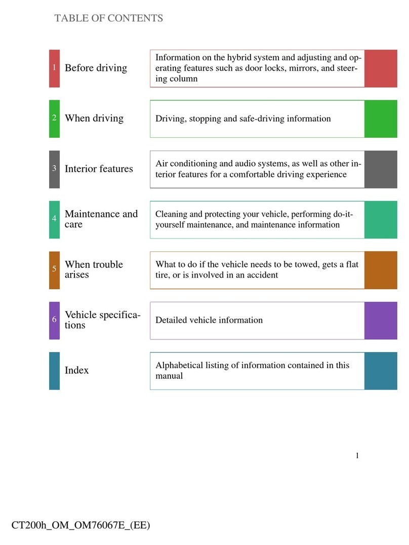 Lexus 2015 CT 200h owner's manual
