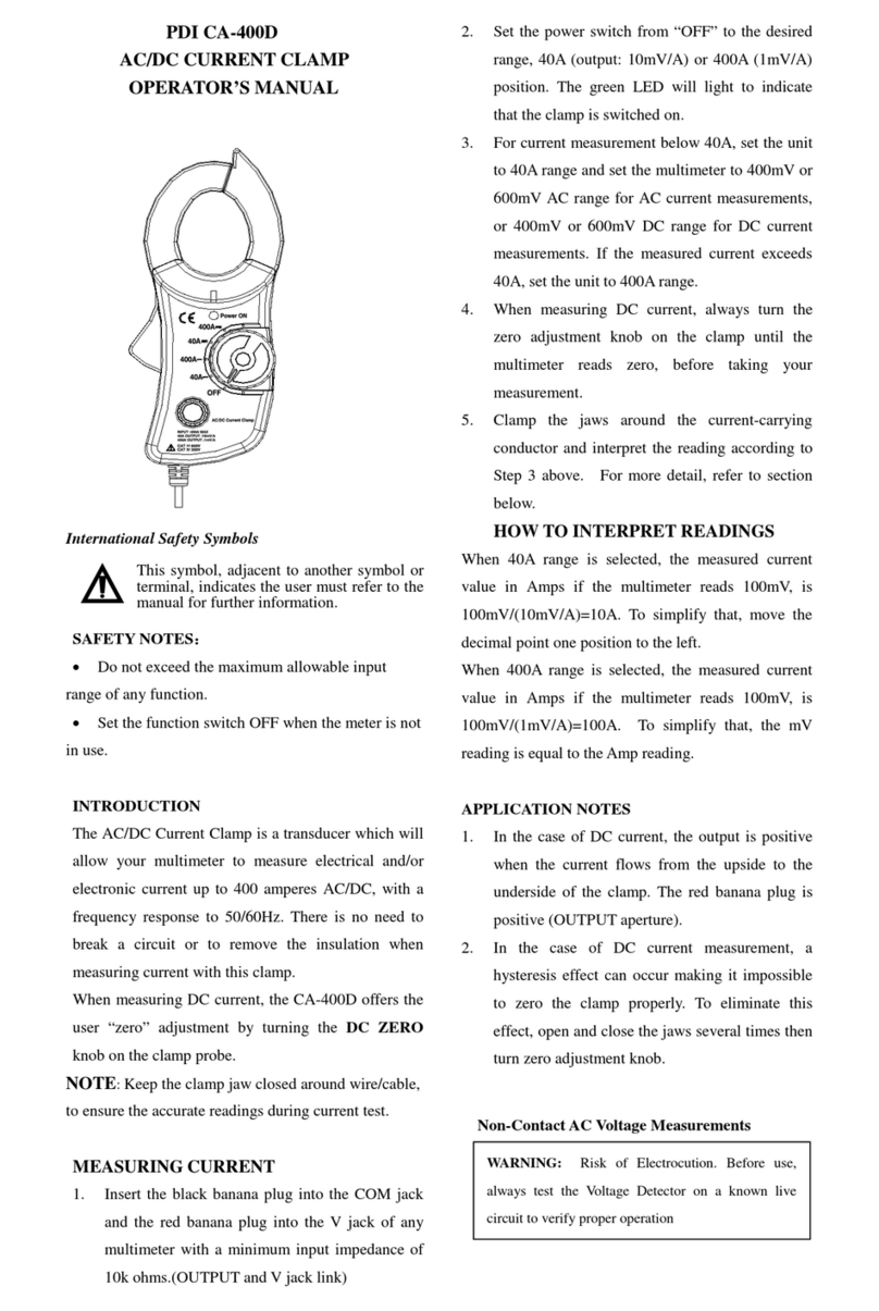 PDi CA-400D Operator's manual