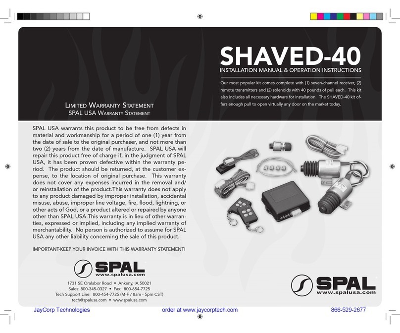 SPAL SHAVED-40 Installation manual and operating instructions