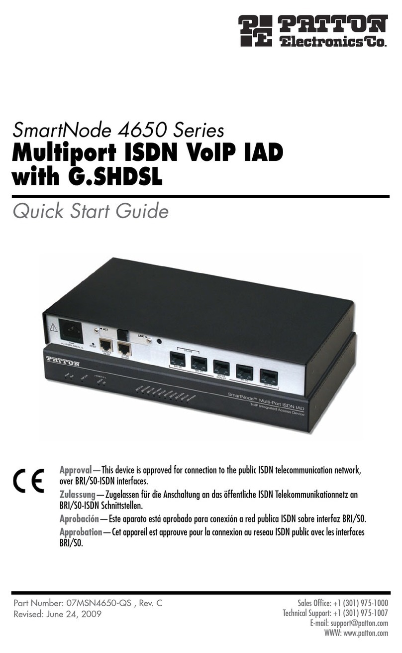 Patton electronics SmartNode 4650 Series User manual Patton electronics SmartNode 4650 Series User manual