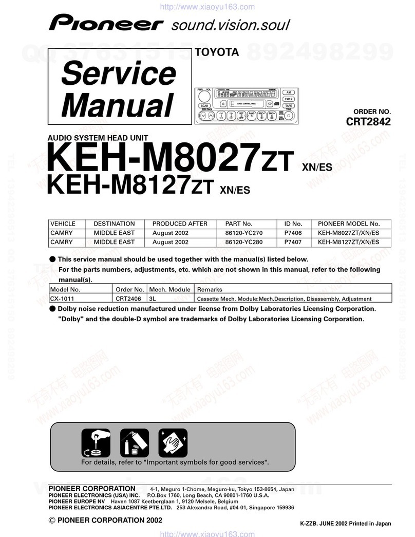 Pioneer KEH-M8027ZT Service manual