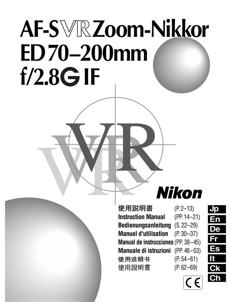 Nikon AF-S Zoom-Nikkor ED70-200mm f/2.8 IF instruction manual