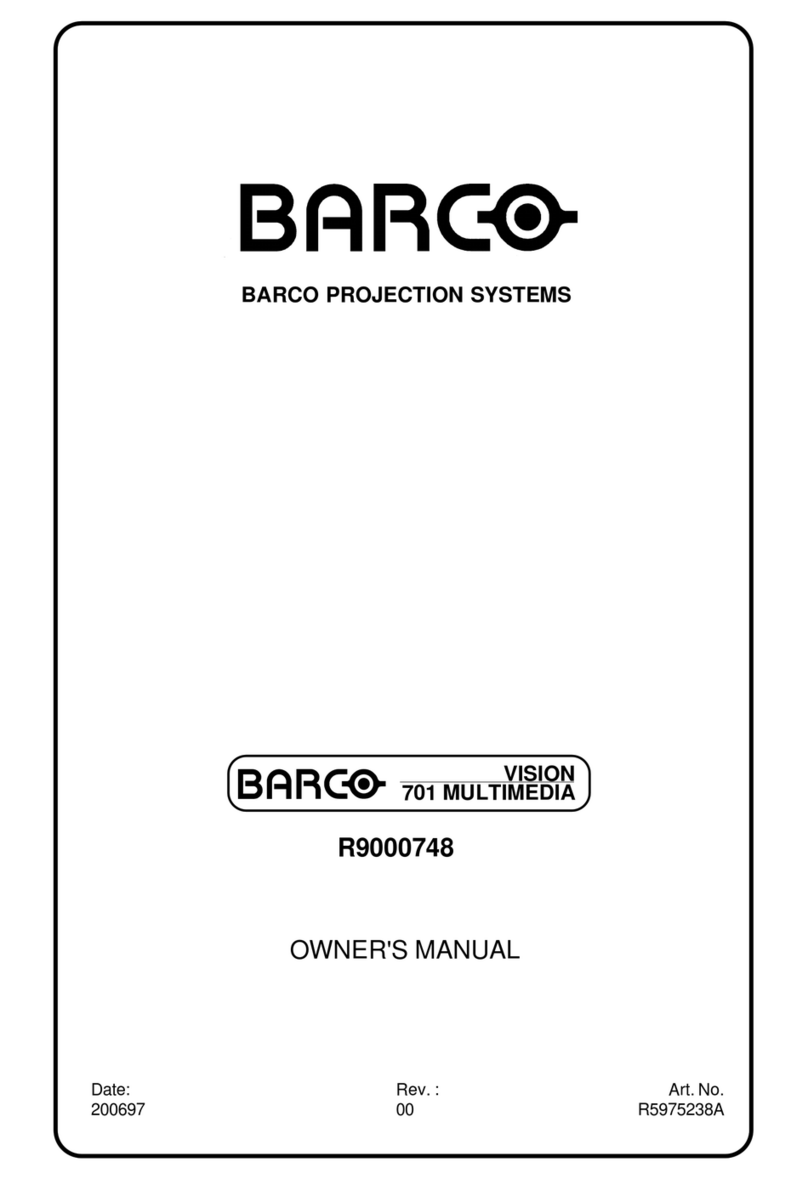 Barco VISION 701 MULTIMEDIA User manual
