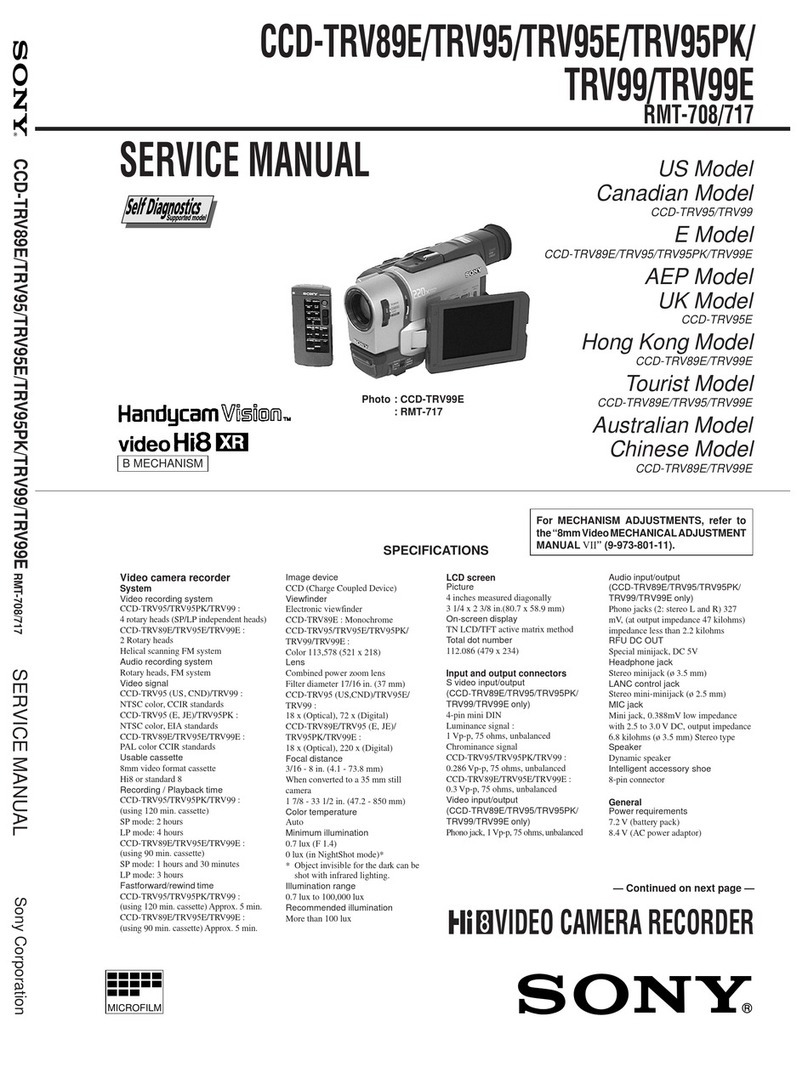 Sony Handycam Vision CCD-TRV89E User manual