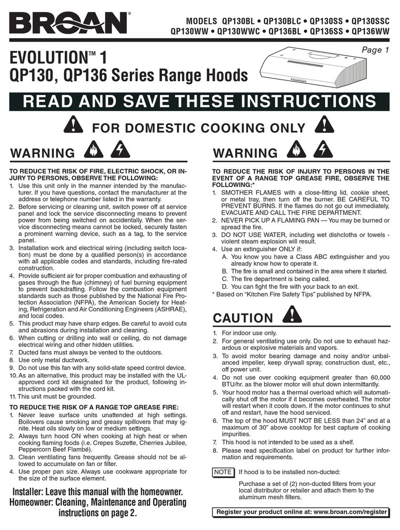 Broan QP130BL Instructions for use