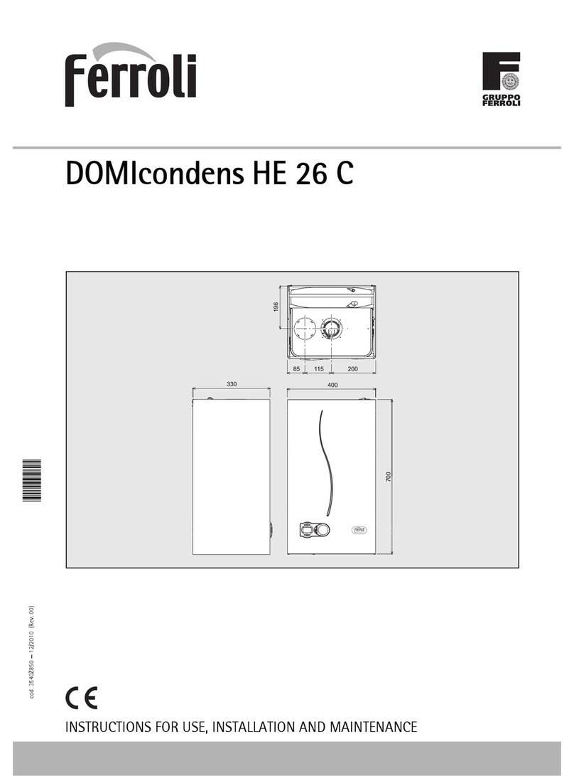 Ferroli DOMIcondens HE 26 C Instructions for use, installation and maintenance Ferroli DOMIcondens HE 26 C Instructions for use, installation and maintenance
