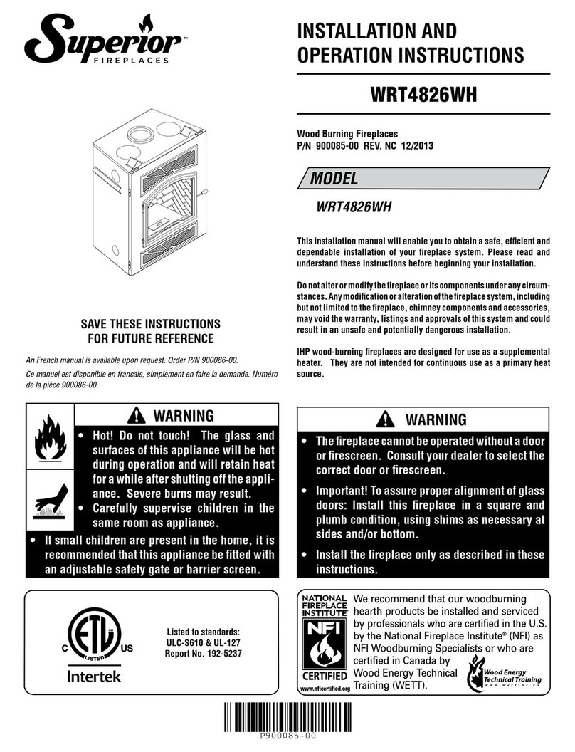 Superior WRT4826WH Installation and operation instructions Superior WRT4826WH Installation and operation instructions
