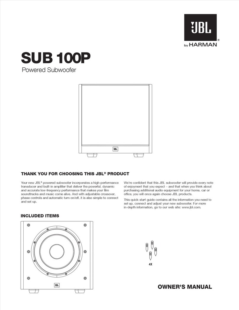 JBL SUB 100P owner's manual