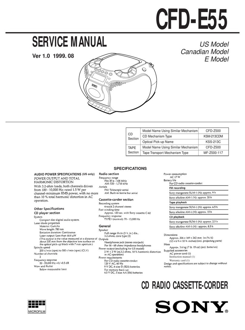 Sony CFD-E55 Operating Instructions  (primary... Service manual