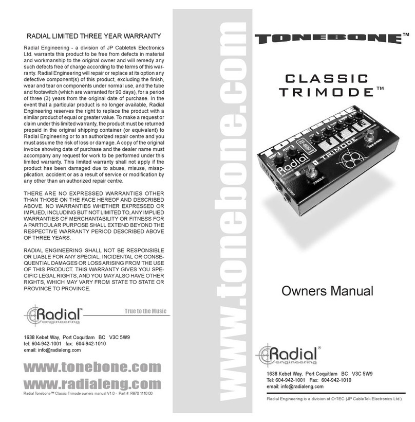 Radial Engineering CLASSIC TRIMODE TONEBONE User manual