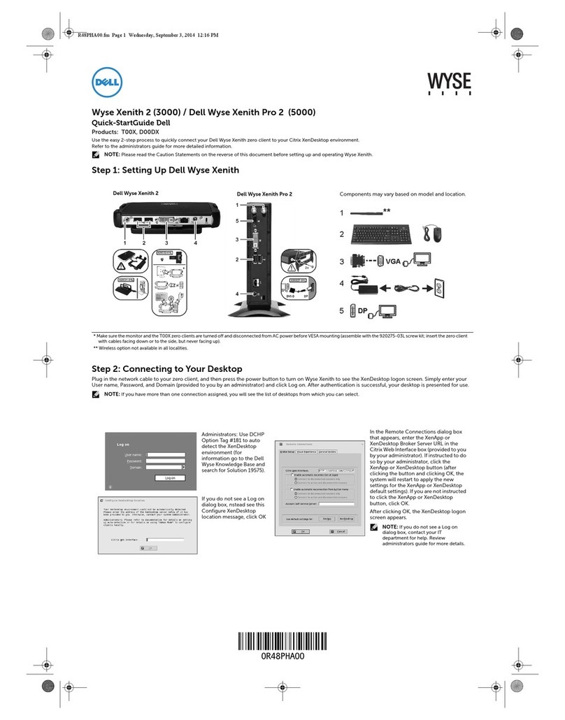 Dell Wyse Xenith2 quick start guide