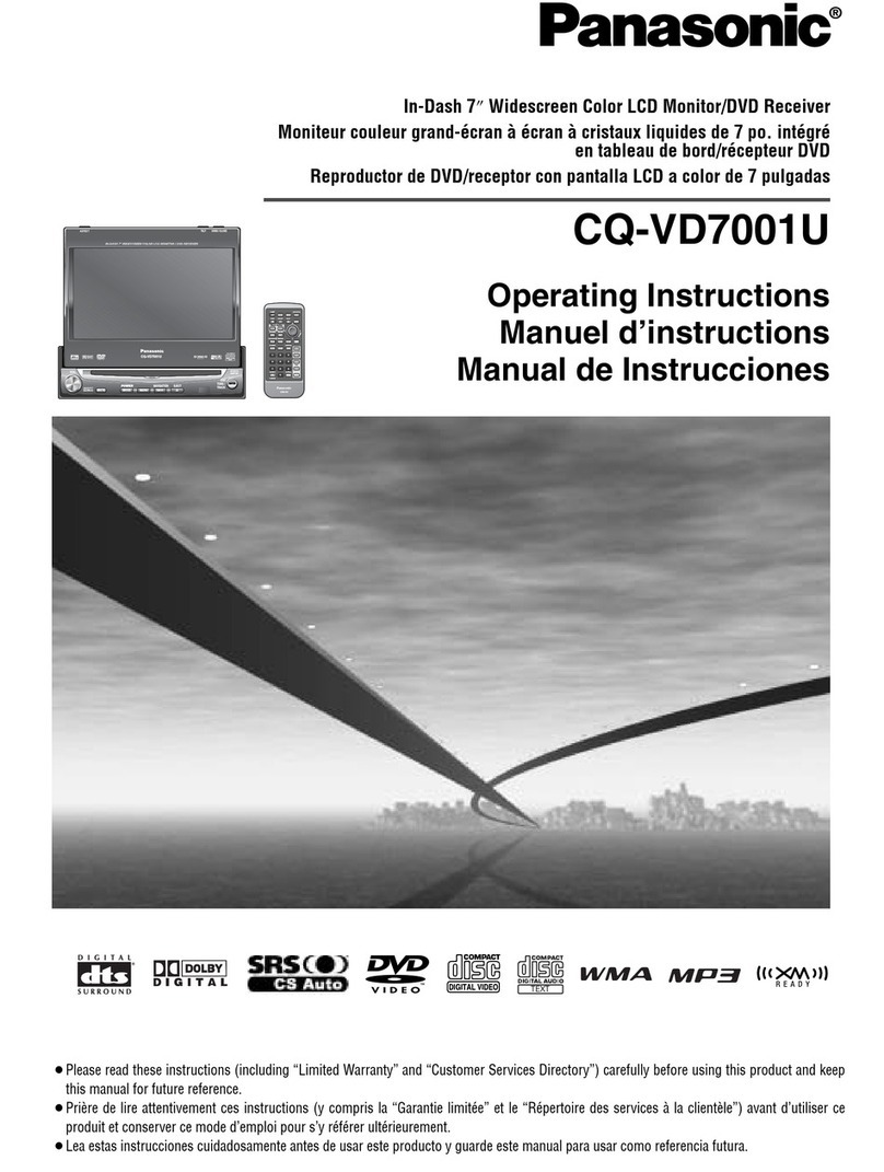 Panasonic CQVD7001U - CAR A/V DVD NAV operating instructions