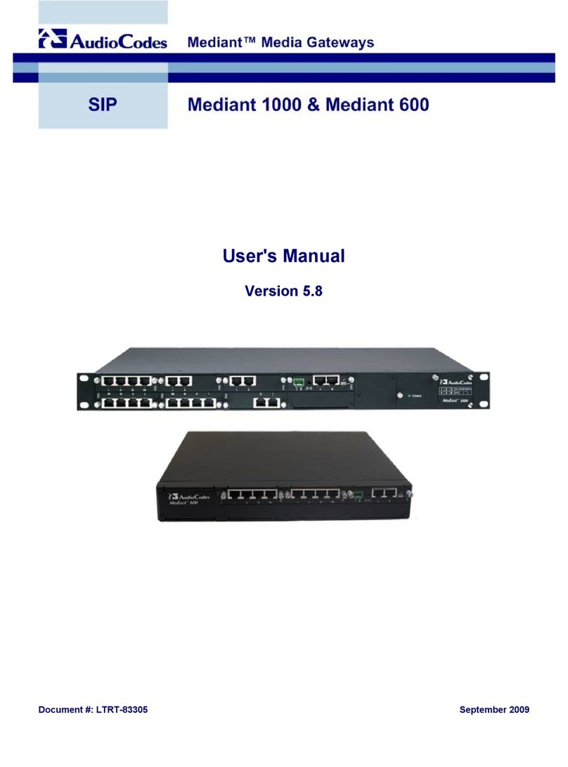 AudioCodes Mediant 600 User manual