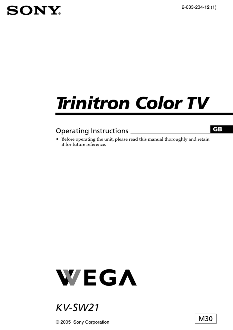 Sony WEGA KV-SW21 operating instructions
