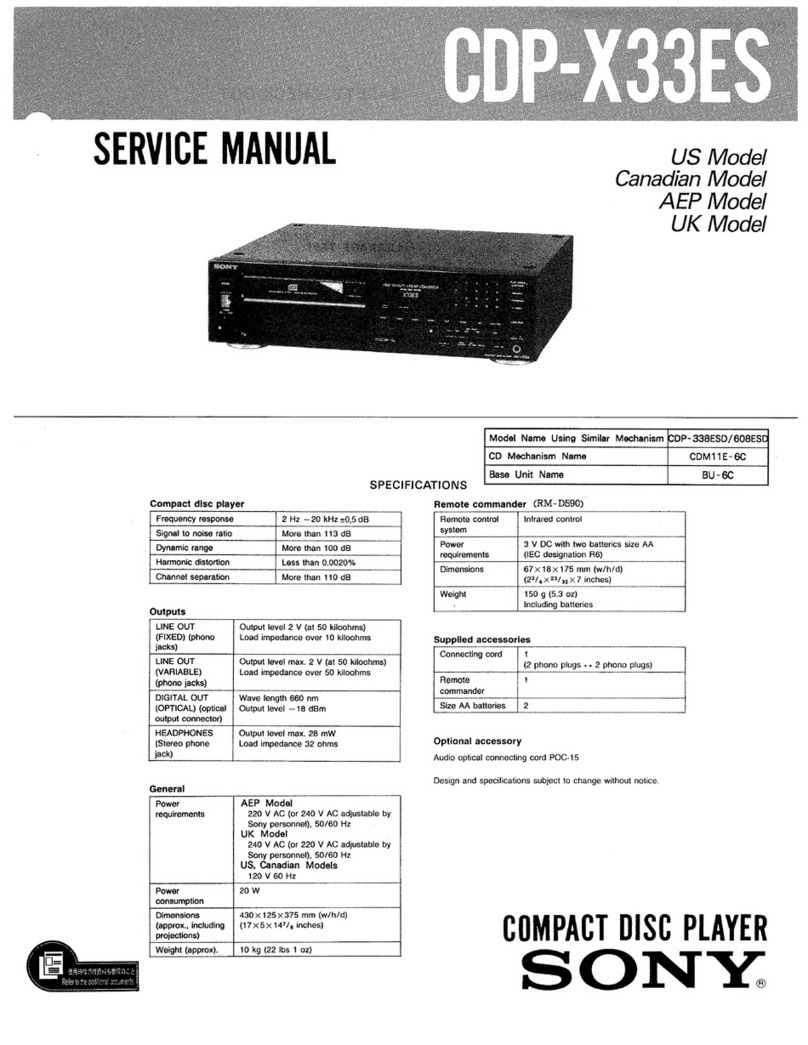 Sony CDP-X33ES User manual
