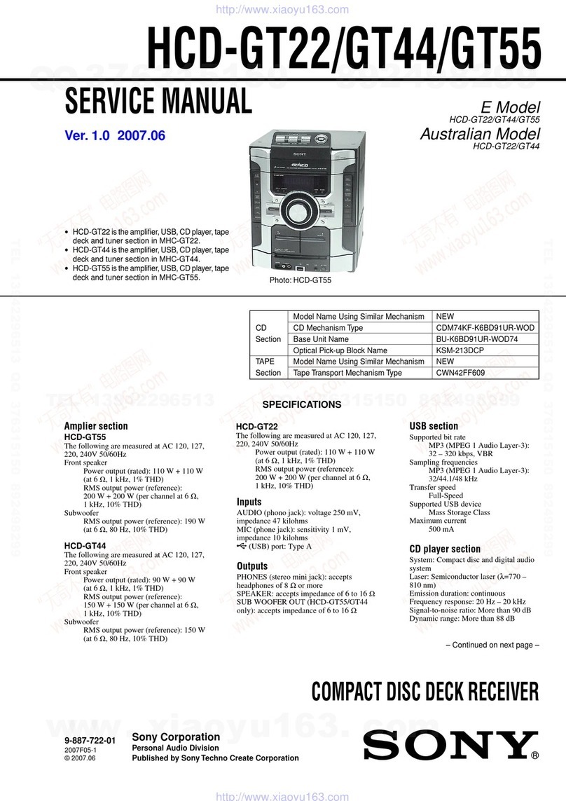 Sony HCD-GT22 User manual