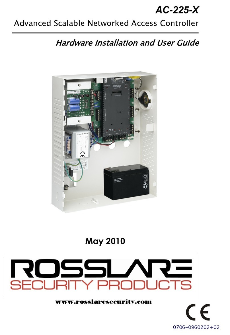 Rosslare AC-225-X Hardware installation and user's guide