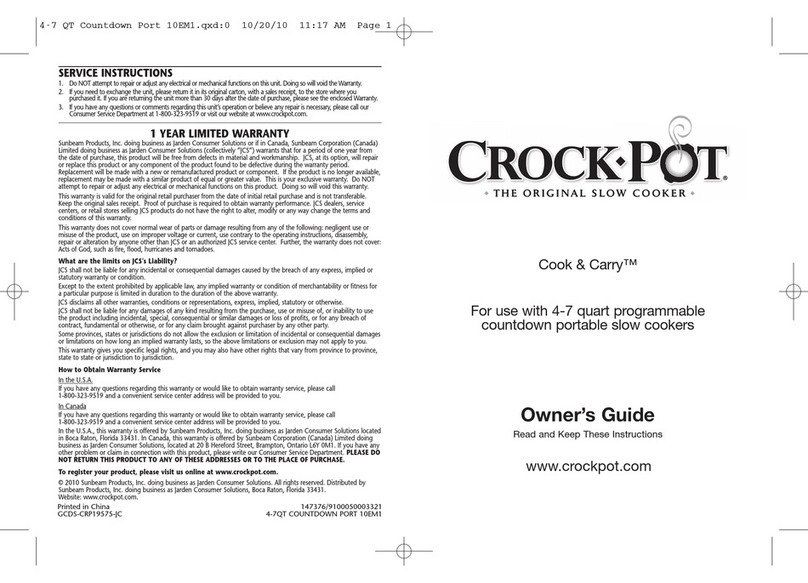 Crock-Pot Cook & Carry User manual
