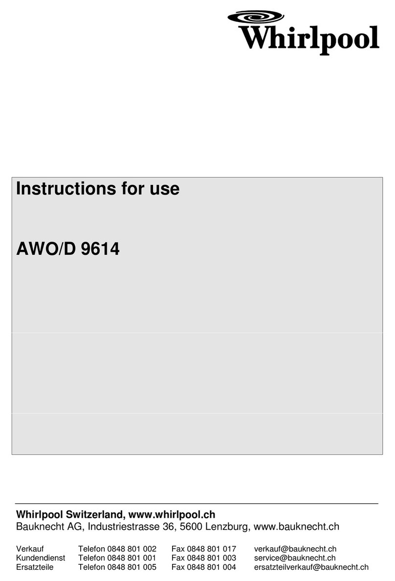 Whirlpool AWO/D 9614 Instructions for use