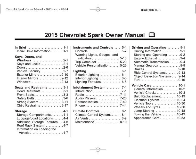 Chevrolet 2015 SPARK EV owner's manual