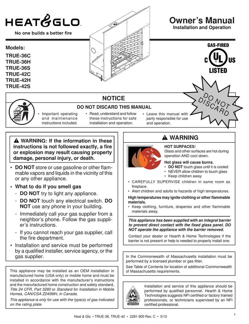 Heat & Glo TRUE-36C User manual Heat & Glo TRUE-36C User manual