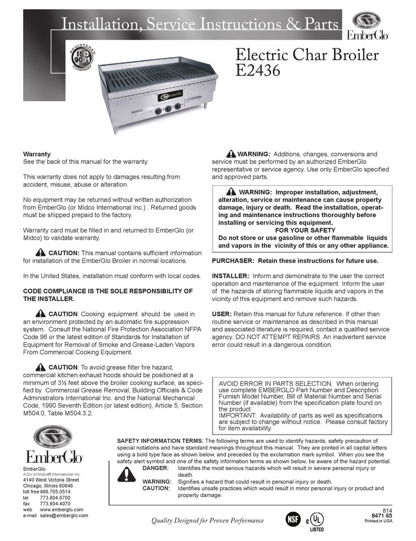 EmberGlo E2436 Operating instructions