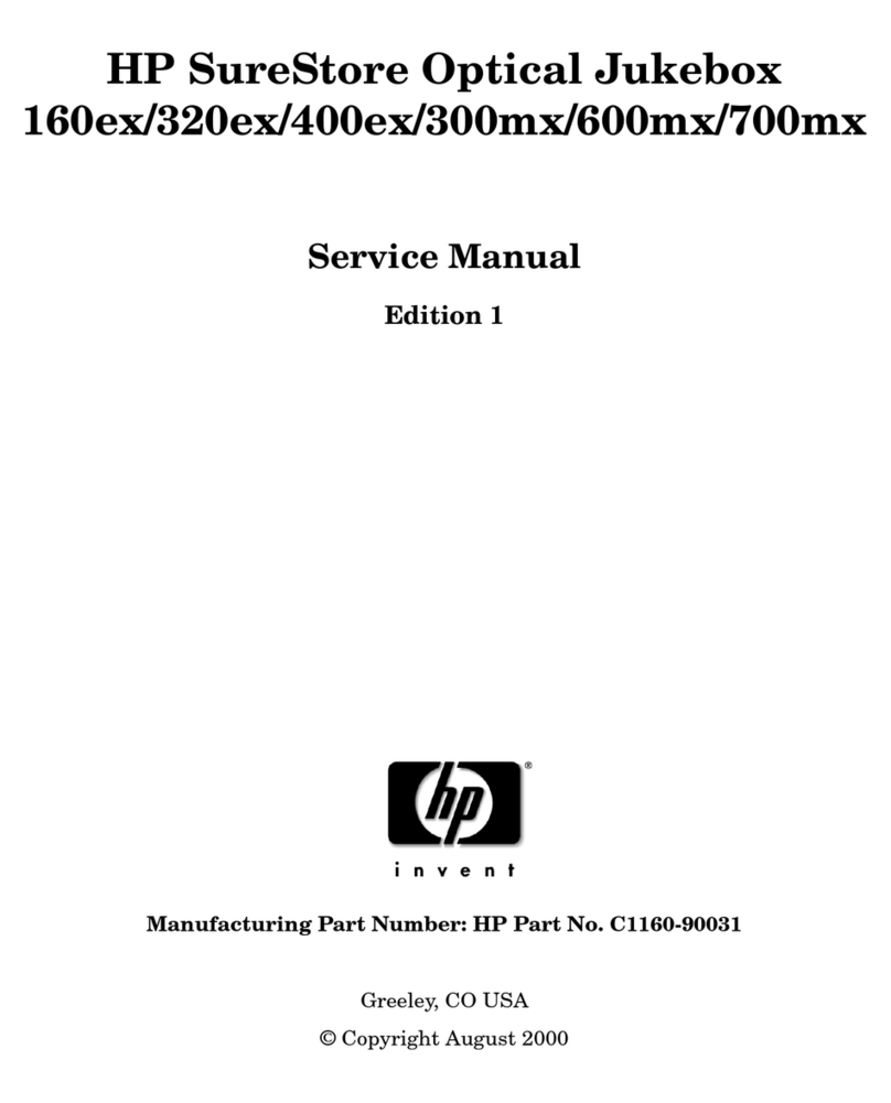HP Surestore 160ex - Optical Jukebox User manual HP Surestore 160ex - Optical Jukebox User manual