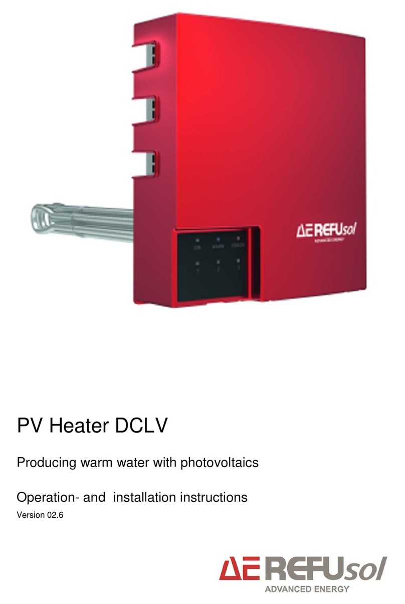 Refu sol PV Heater DCLV Operation and installation instructions