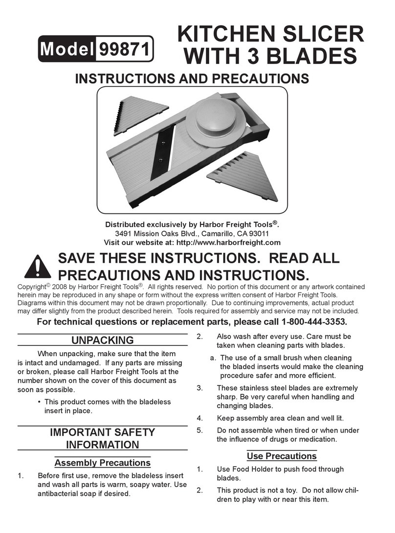 Harbor Freight Tools 99871 Instructions and precautions