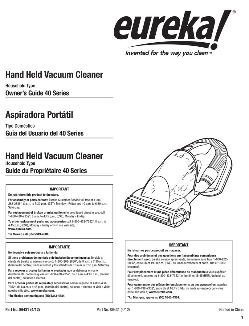 Eureka 40 Series Household Type owner's manual Eureka 40 Series Household Type owner's manual