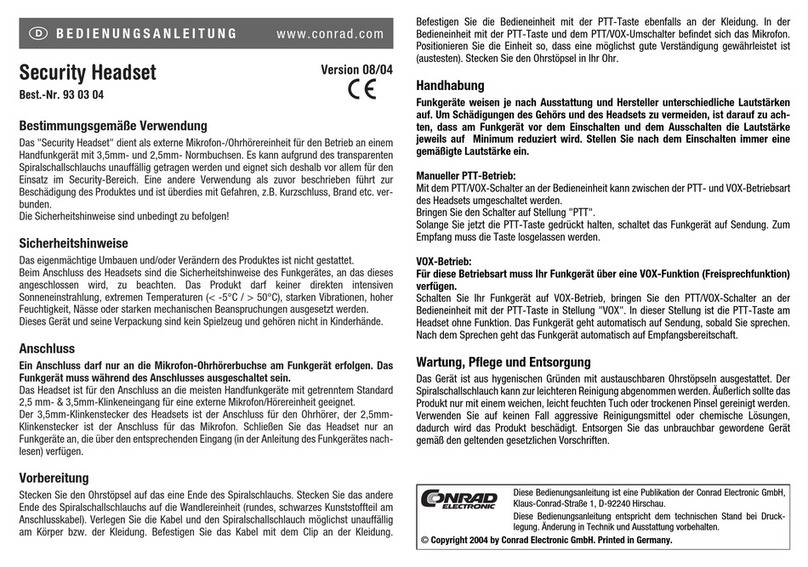 Conrad 93 03 04 User manual