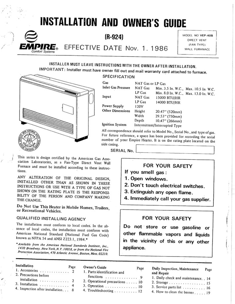 Empire Comfort Systems VEP-40B Instruction Manual