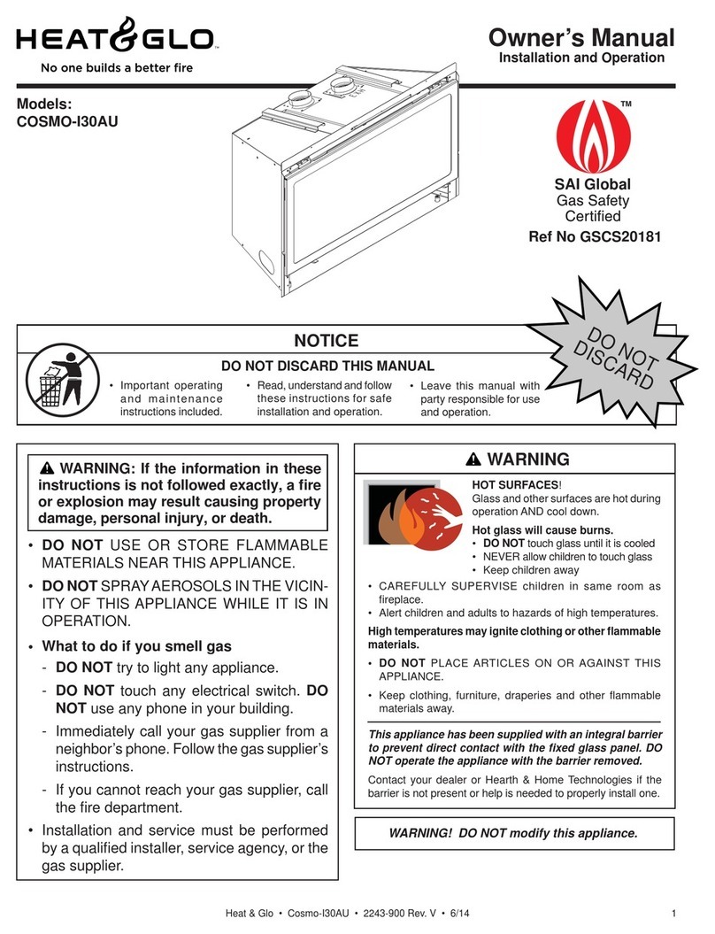 Heat & Glo COSMO-I30AU owner's manual