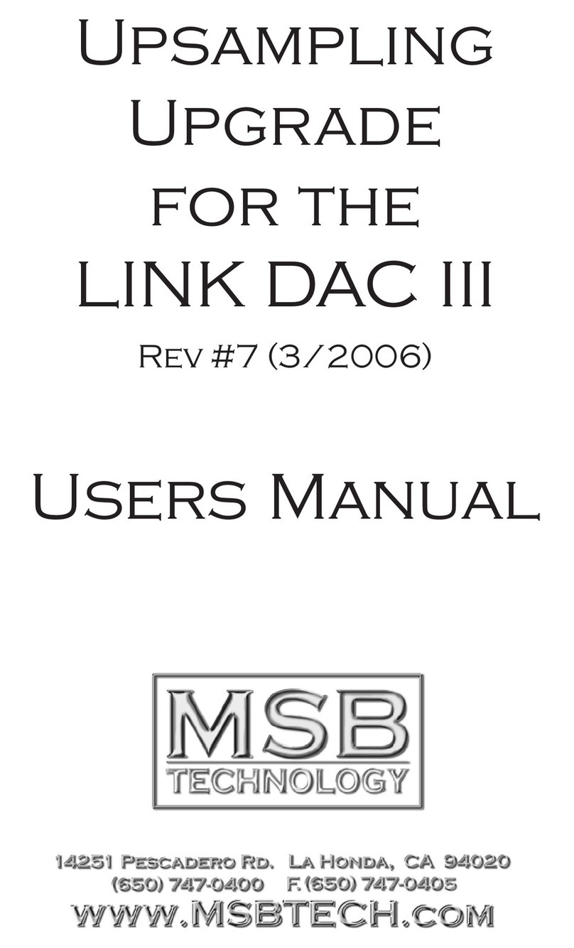 MSB Technology Link DAC III user manual