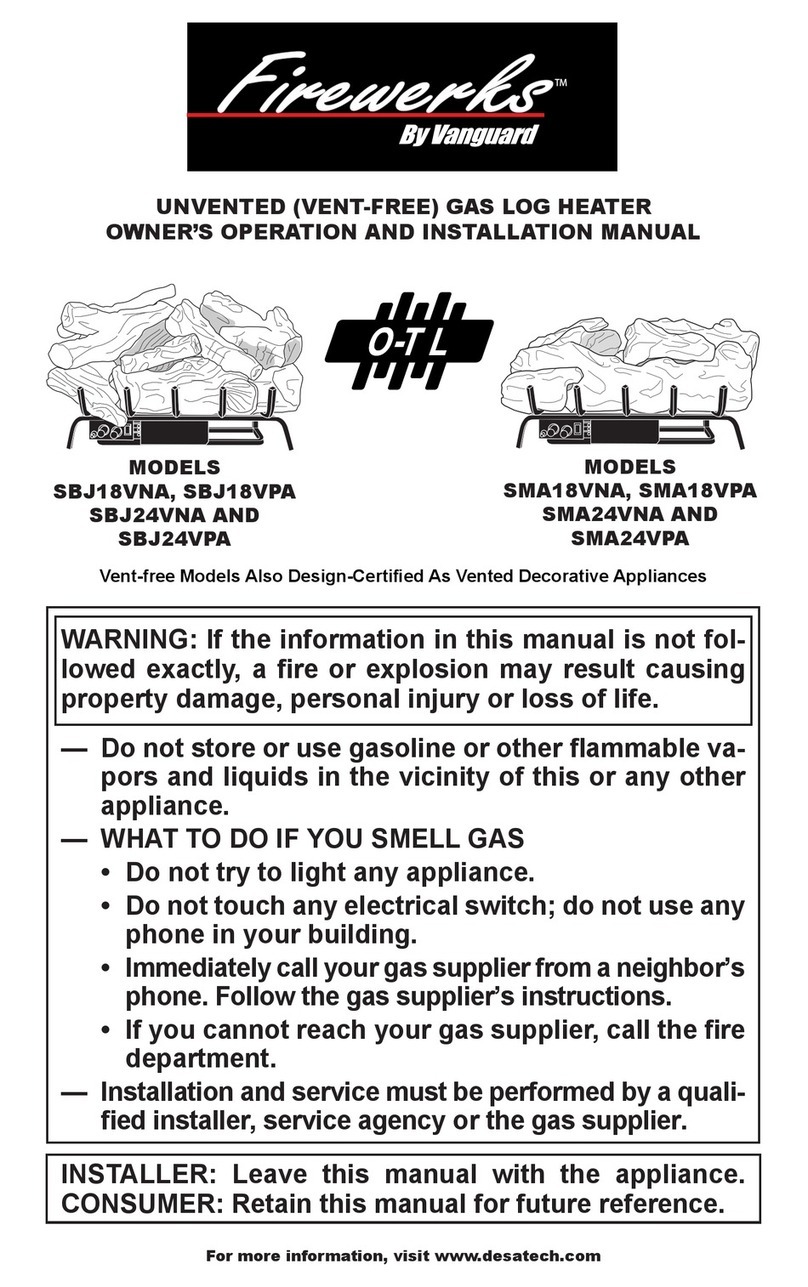 Firewerks SBJ18VNA OWNER'S OPERATION AND INSTALLATION MANUAL