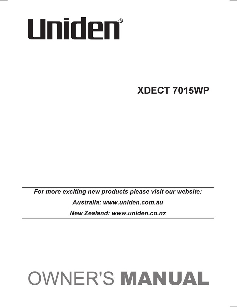 Uniden XDECT 7015WP Series owner's manual