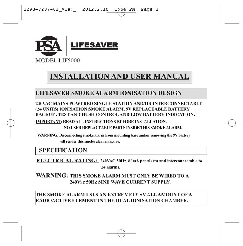 PSA Products LIF5000 LIFESAVER Installation and user manual