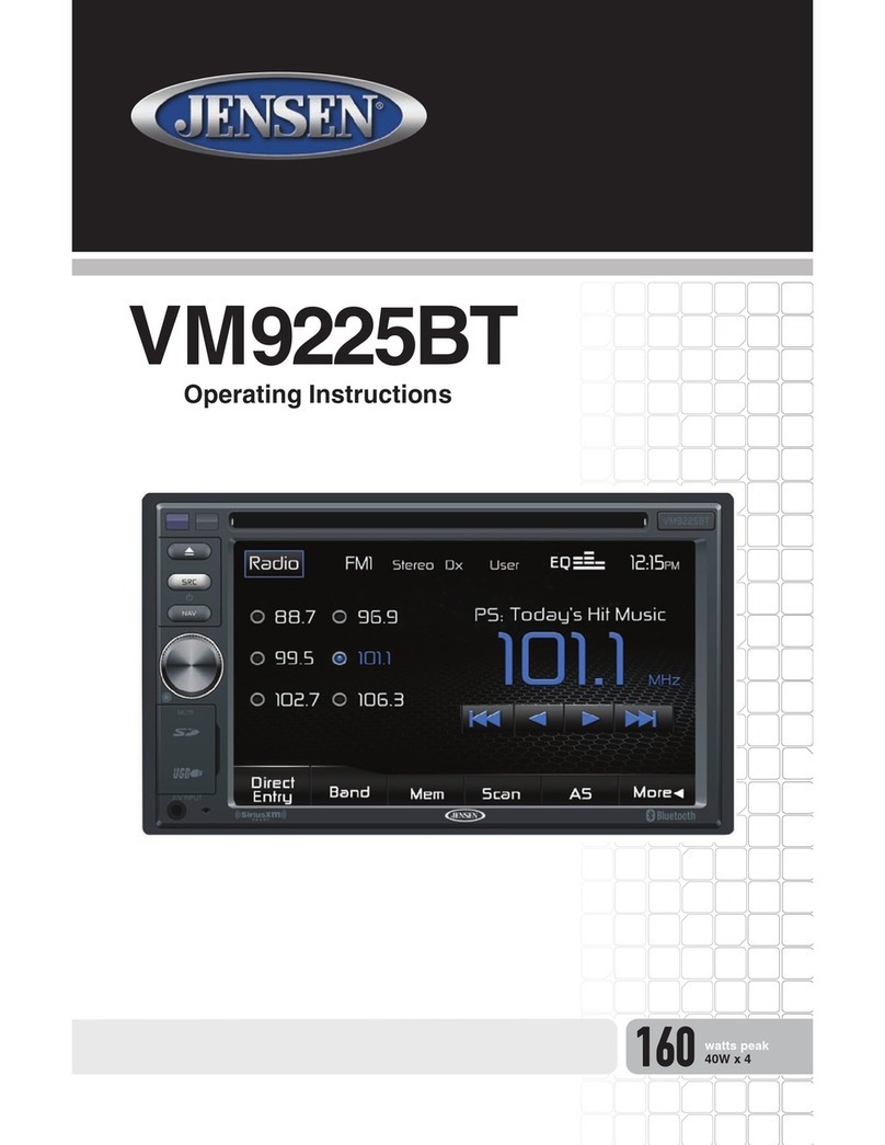 Jensen VM9225BT operating instructions