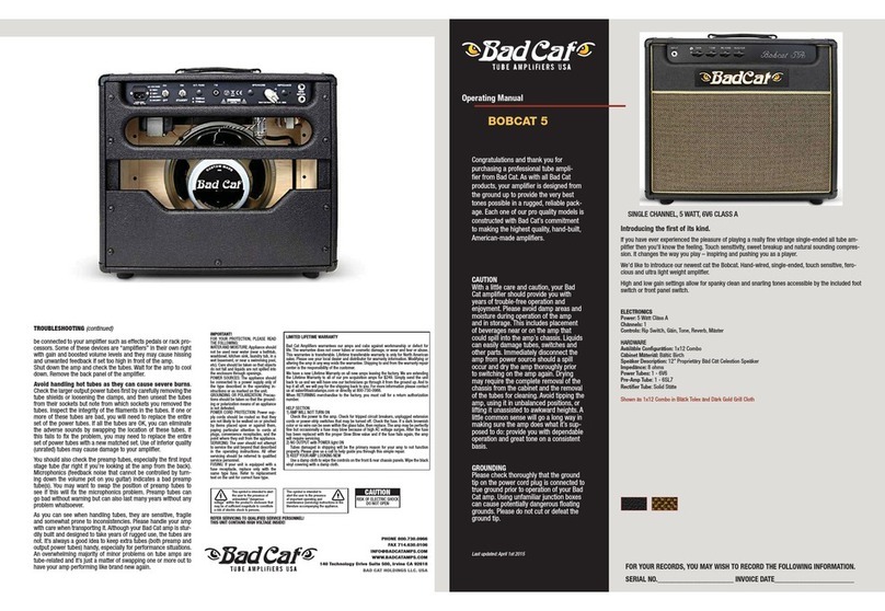 Bad Cat BOBCAT 5 operating manual