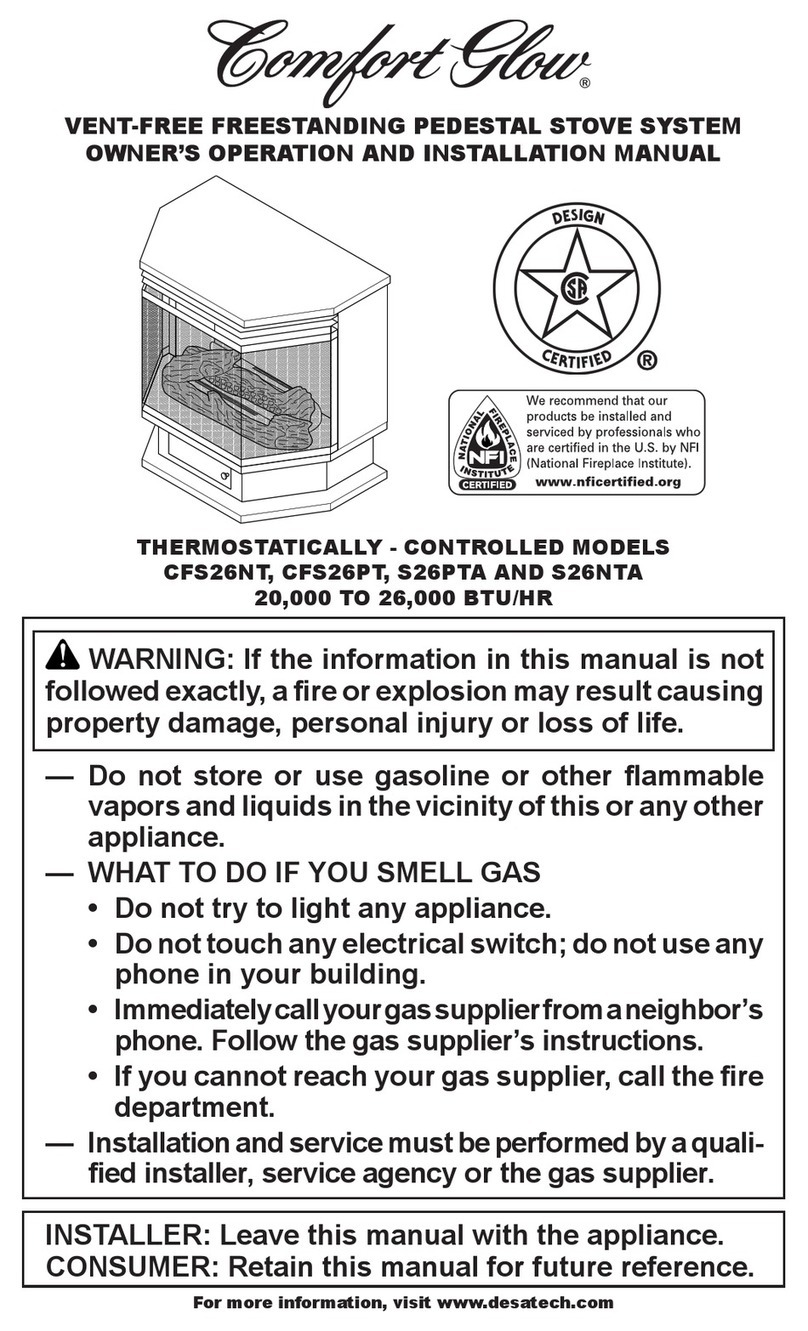 Comfort Glow CFS26NT OWNER'S OPERATION AND INSTALLATION MANUAL
