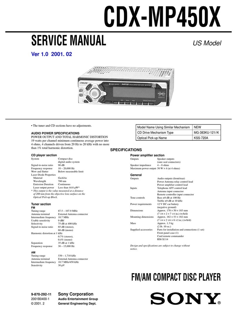 Sony CDX-MP450X Primary User Manual (English User manual