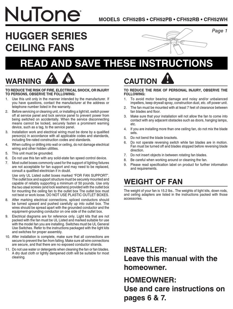 NuTone CFH52BS installation manual