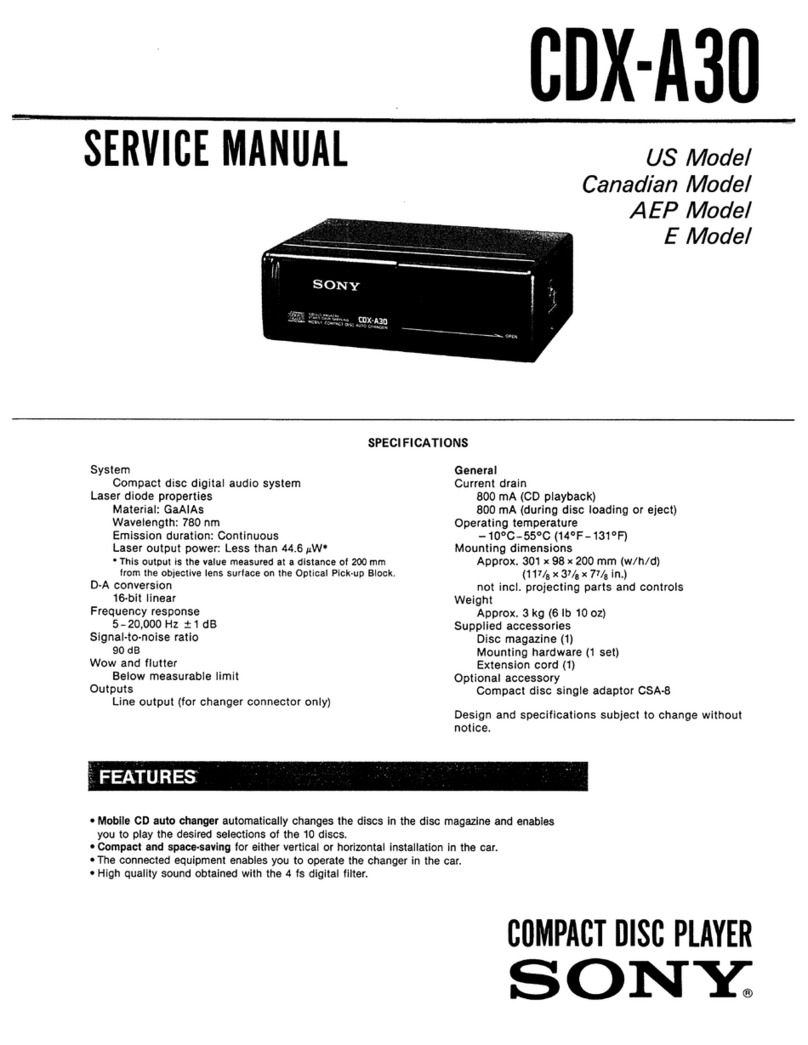 Sony CDX-A30 User manual
