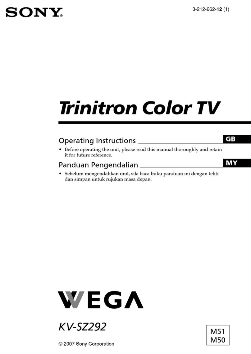Sony Trinitron WEGA KV-SZ292 operating instructions