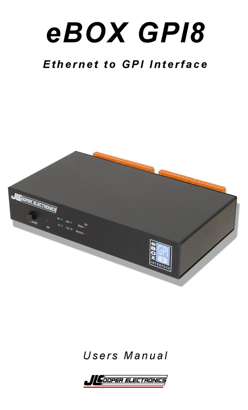 JLCooper Electronics eBOX GPI8 user manual