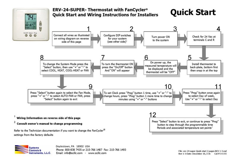 Systems Controls & Instruments ERV-24-Super Quick start and wiring instruction for installers